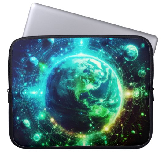 Neon Earth and Her Siblings on 15" Electronics Bag Laptopschutzhülle (Vorderseite)