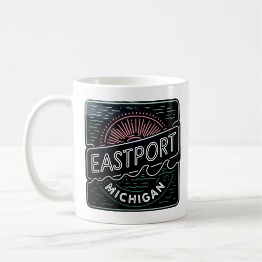 Neon Eastport Michigan Kaffeetasse (Links)