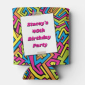 Neon Eighties 80's Retro 40th Birthday Photo Dosenkühler (Rückseite)