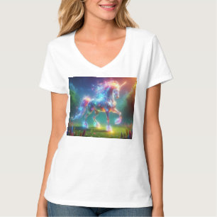 Neon-Einhorn-Kunst – Leuchtendes Fantasy-Pferd Reg T-Shirt