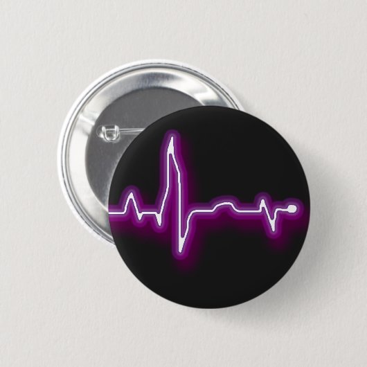 Neon-EKG Knopf Button (Vorne & Hinten)