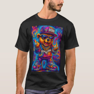 Neon EKNAKHON Rap Bär T-Shirt – Glow Graffiti