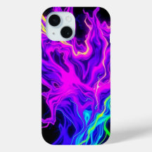 Neon Electric Fluid Flames Phone Case
