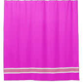 Neon Electric Fucshia mit rosa Streifen Duschvorhang (Vorderseite)