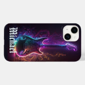 Neon Electric Gitarre Personalisiert Name Case-Mate iPhone Hülle (Rückseite (Horizontal))