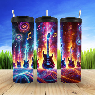 Neon Electric Gitarre Sound Fusion Thermosbecher