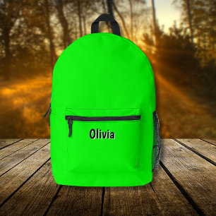 Neon Electric Green   Schwarzer 3D-Personalisierte Bedruckter Rucksack
