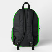 Neon Electric Green | Schwarzer 3D-Personalisierte Bedruckter Rucksack (Rückseite)
