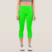 Neon Electric Green Solid Color | Classic Capri Leggings (Vorderseite)