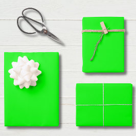 Neon Electric Green Solid Color Classic | elegant Geschenkpapier Set