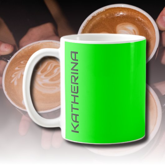 Neon Electric Green Solid Color | PERSONALISIERT Kaffeetasse