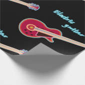 Neon Electric Guitar Retro 80s Rock Music Geschenkpapier (Ecke)