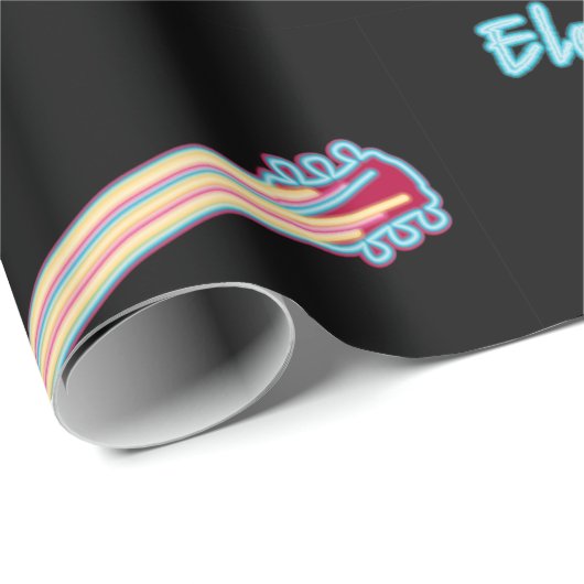 Neon Electric Guitar Retro 80s Rock Music Geschenkpapier (Rolleneckpunkt)