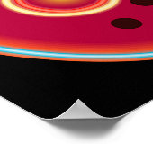 Neon Electric Guitar Retro 80s Rock Music Poster (Ecke)