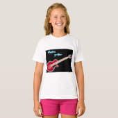 Neon Electric Guitar Retro 80s Rock Music T-Shirt (Vorne ganz)