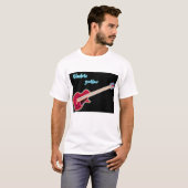 Neon Electric Guitar Retro 80s Rock Music T-Shirt (Vorne ganz)
