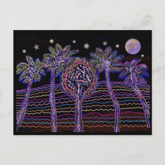 Neon Electric Nights Postkarte (Vorderseite)