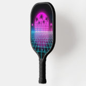 Neon Electric Palms Retro Vaporwave Custom Pickleb Pickleball Schläger (Links)
