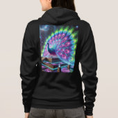 Neon Electric Peacock Hoodie T - Shirt Design. (Rückseite)