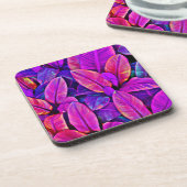 Neon Elegance Vivid Leaf Radiance Getränkeuntersetzer (Linke Seite)