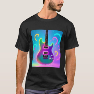 Neon-Elektrogitarre - Retro-Synthwave-Musik-Art T-Shirt