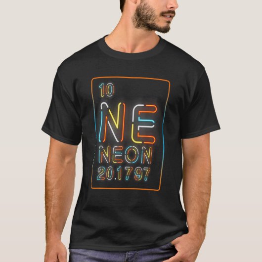 Neon Element Chemistry Periodic Table Trending Qu T-Shirt (Vorderseite)