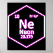 Neon Element Periodic Table Chemical Poster (Vorne)