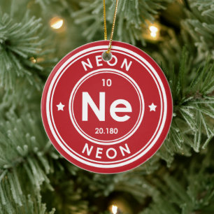 Neon Element Red Keramik Ornament