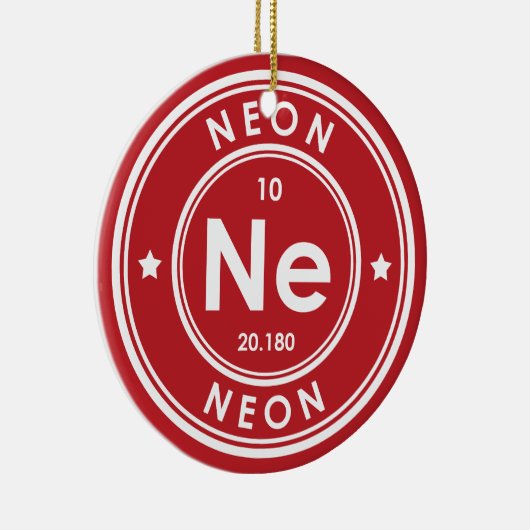 Neon Element Red Keramik Ornament (Rechts)