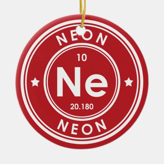 Neon Element Red Keramik Ornament (Vorne)