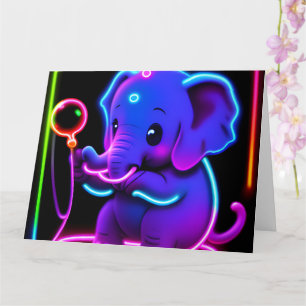 Neon Elephant Karte