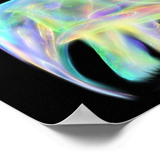 Neon Elephant Print Poster (Ecke)