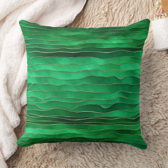Neon Emerald Green Gradient AI Art Kissen (Decke)
