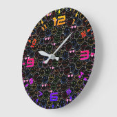 Neon Emoticon Clock - Moderne Retro Vibes Große Wanduhr (Winkel)