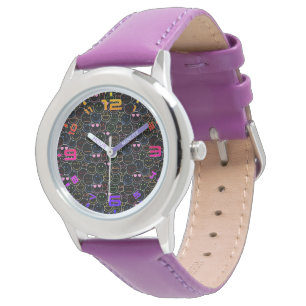 Neon Emoticons Beobachten: Retro-Bilder mit einem  Armbanduhr