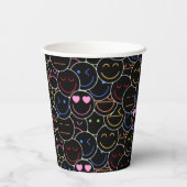 Neon Emoticons Party Paper Cups Pappbecher (Rückseite)
