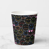 Neon Emoticons Party Paper Cups Pappbecher (Vorderseite)