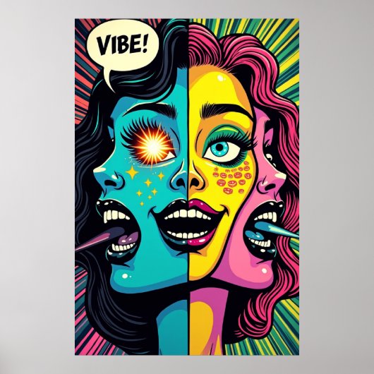 Neon Emotions: Glitch in the Grid Poster (Vorne)