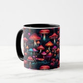 Neon Enchanted Mushroom Forest Mug Tasse (Vorderseite Links)