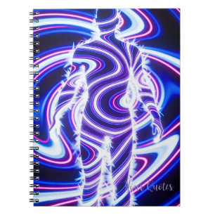 Neon-Energie-Mensch-Silhouette Notizblock