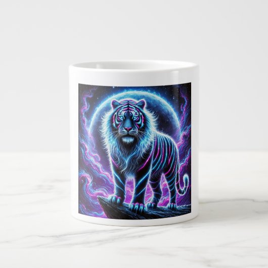 Neon Energy Tiger Jumbo Specialty Tasse Design. (Vorderseite)