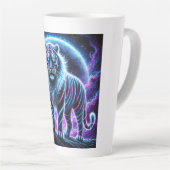 Neon Energy Tiger Latte Tasse Design. (Rechte Ecke)