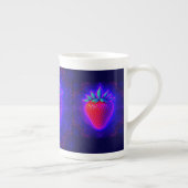 Neon-Erdbeere lebendige Optik Bone China Tasse (Rechts)