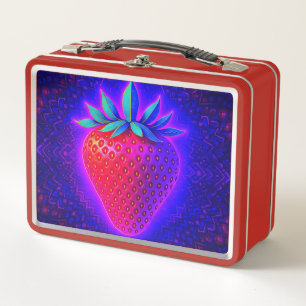 Neon-Erdbeere lebendiger Blick Lunchbox