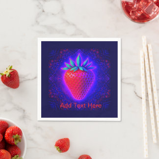Neon-Erdbeere lebendiger Blick Serviette