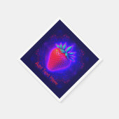 Neon-Erdbeere lebendiger Blick Serviette (Ecke)