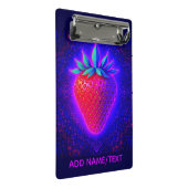 Neon-Erdbeere lebendiger Blick Zwischenablage Mini Klemmbrett (Schrägansicht)