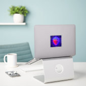 Neon-Erdbeere lebendiger Look-Aufkleber Aufkleber (Laptop auf Schreibtisch)