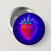 Neon-Erdbeere lebendiger Look-Badge Button (Vorne & Hinten)