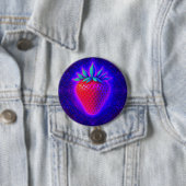 Neon-Erdbeere lebendiger Look-Badge Button (Beispiel)
